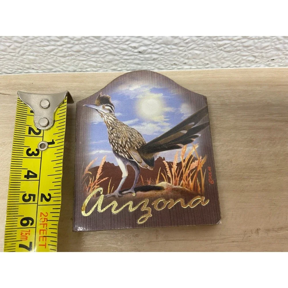 Vintage Arizona Roadrunner Wood Fridge Magnet
